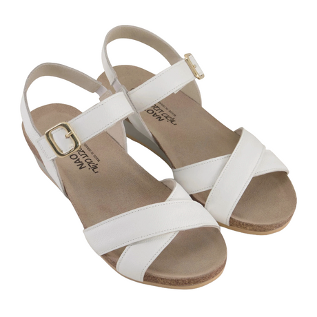 Naot Throne Wedge Sandal (Women) - Soft White Leather Sandal - Heel/Wedge - The Heel Shoe Fitters