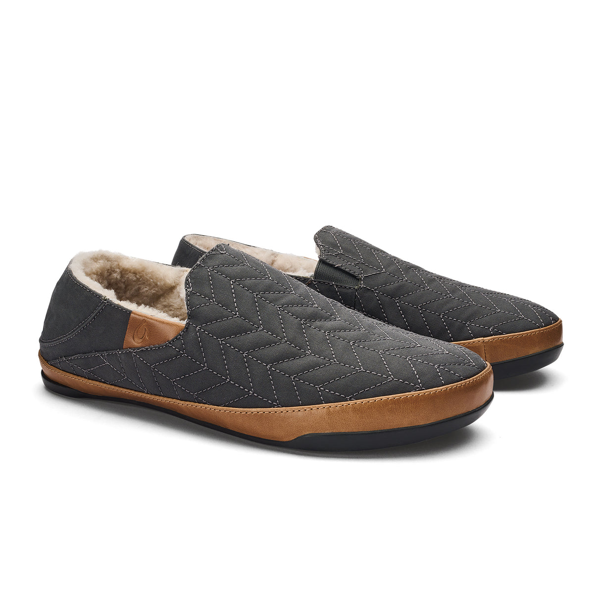 OluKai HanoHano Waxed Canvas Slipper (Men) - Dark Shadow/Dark Shadow Dress-Casual - Slippers - The Heel Shoe Fitters