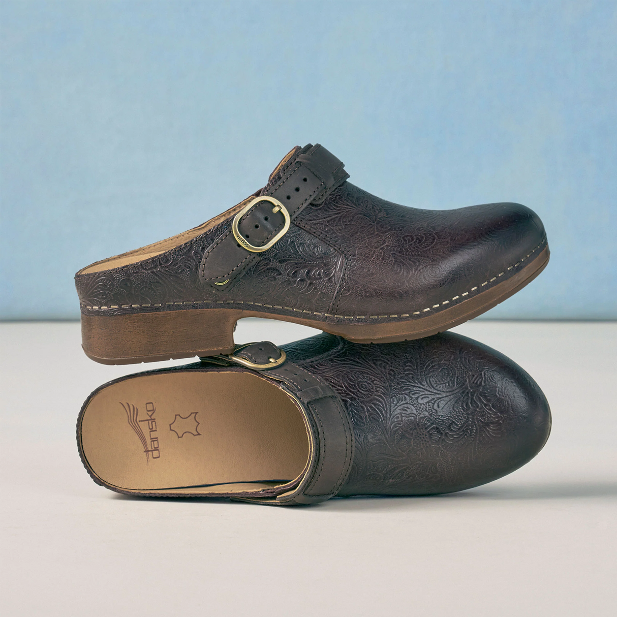 Dansko Millie Clog (Women) - Chocolate Tooled