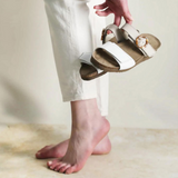 Naot Anabel Wide Wedge Sandal (Women) - White Leather/Soft Ivory Leather Sandal - Heel/Wedge - The Heel Shoe Fitters