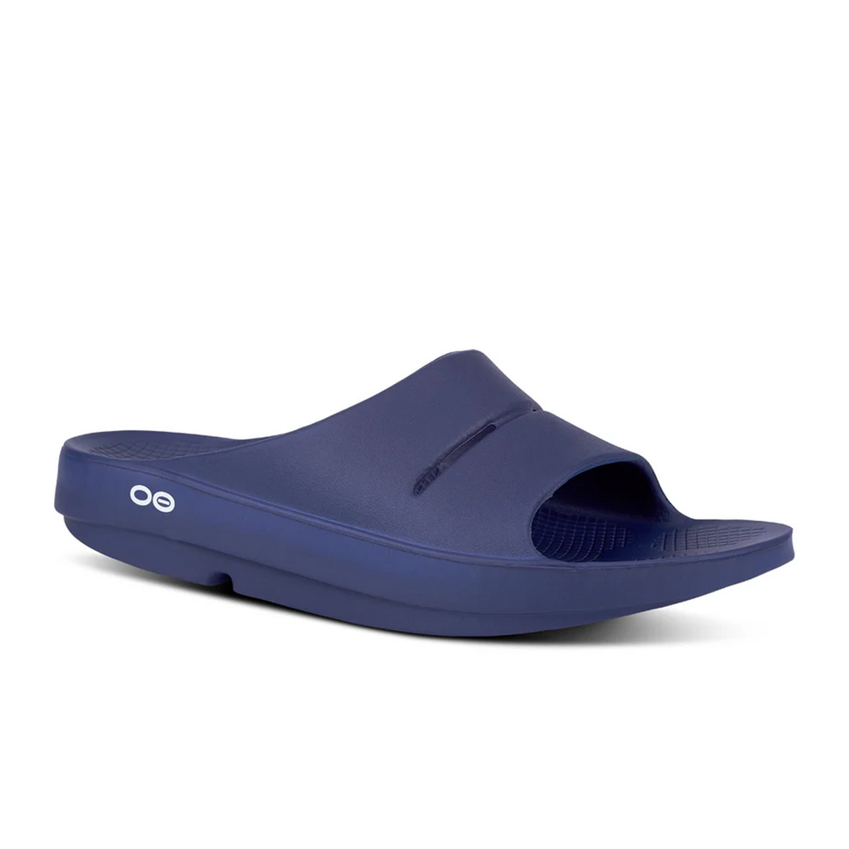 Oofos OOahh Slide Sandal (Unisex) - Navy Sandals - Slide - The Heel Shoe Fitters