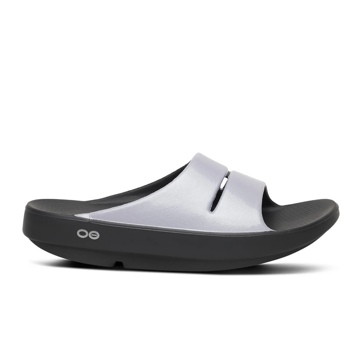 Oofos OOahh Luxe Slide (Women) - Black/Lavender Bliss