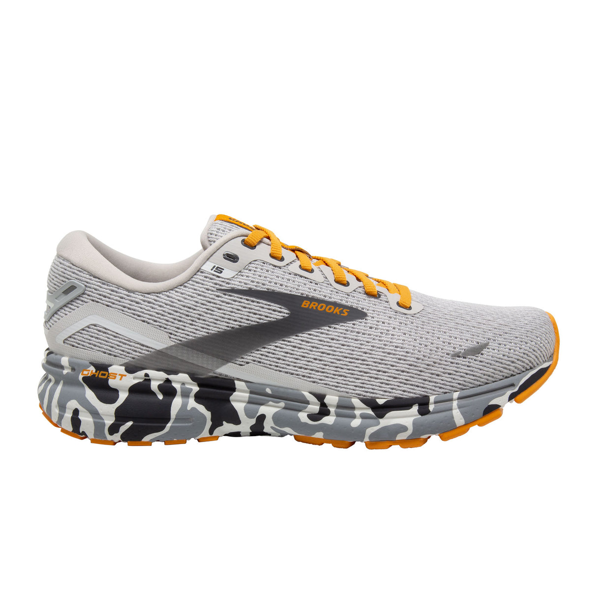 Brooks Ghost 15 Camo Running Shoe (Men) - Blanc/Gray/Sunflower Athletic - Running - The Heel Shoe Fitters