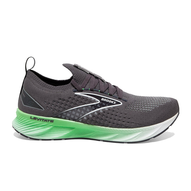 Brooks Levitate StealthFit 6 Running Shoe (Men) - Blackened Pearl/Green/White Athletic - Running - Cushion - The Heel Shoe Fitters