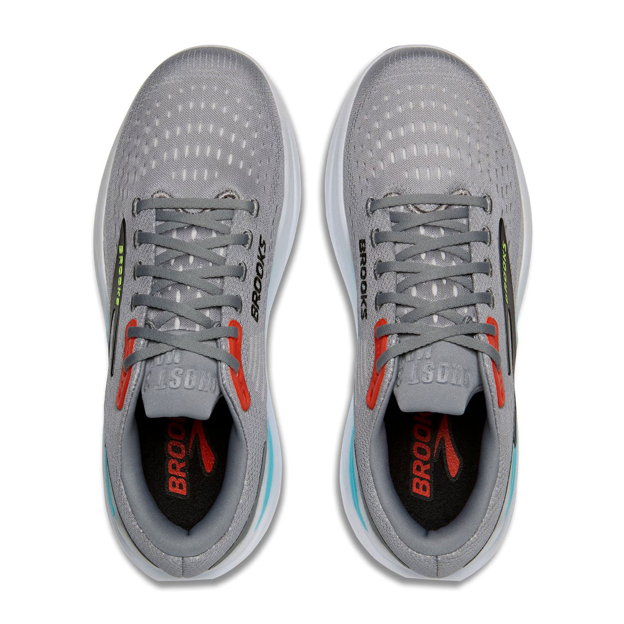 Brooks Ghost Max 3 Running Shoe (Men) - Primer Grey/Antarctica/Red Athletic - Running - Cushion - The Heel Shoe Fitters