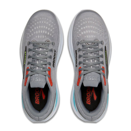 Brooks Ghost Max 3 Running Shoe (Men) - Primer Grey/Antarctica/Red Athletic - Running - Cushion - The Heel Shoe Fitters