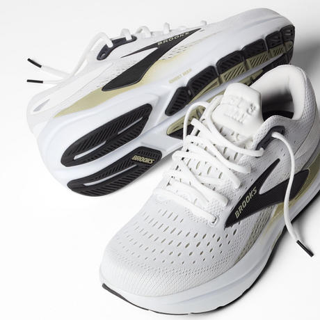 Brooks Ghost Max 3 Running Shoe (Men) - Bright White/Tea/Black Athletic - Running - Cushion - The Heel Shoe Fitters