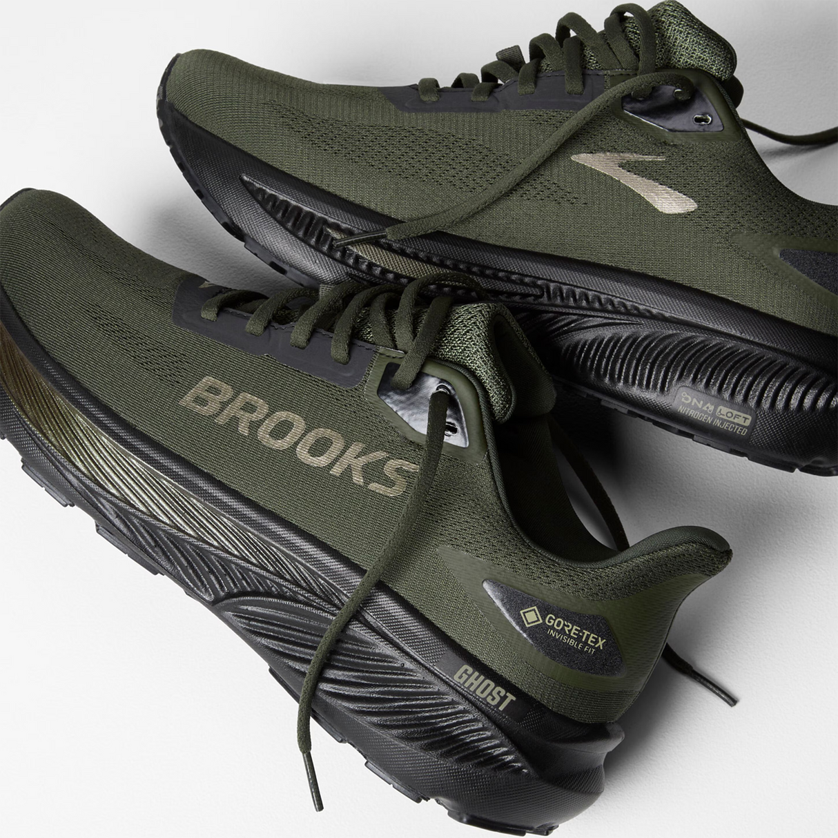 Brooks Ghost 18 GTX Running Shoe (Men) - Forest/Black/Metallic