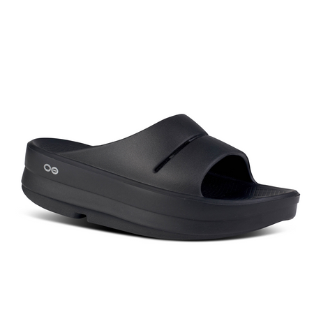Oofos OOmega OOahh Slide Sandal (Women) - Black Sandals - Slide - The Heel Shoe Fitters