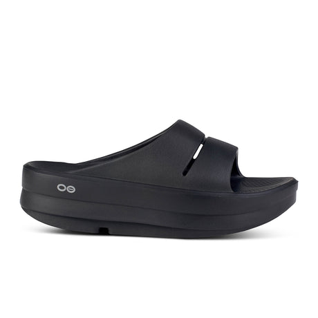 Oofos OOmega OOahh Slide Sandal (Women) - Black Sandals - Slide - The Heel Shoe Fitters