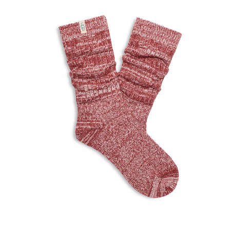 UGG® Rib Knit Slouchy Crew 3 Pack (Women) - Pink Cedar/Chestnut/Rubious Accessories - Socks - Lifestyle - The Heel Shoe Fitters