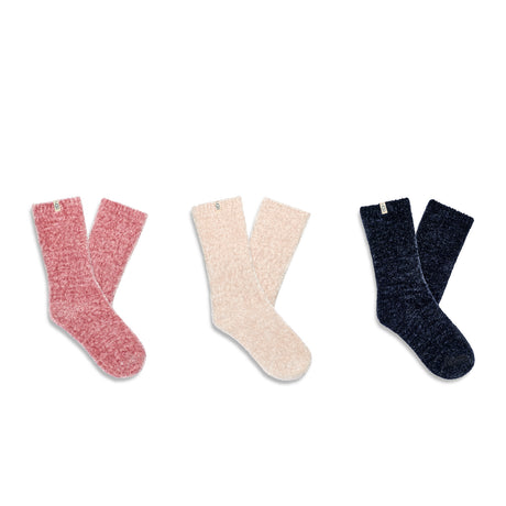 UGG® Leda Sparkle 3 Pack (Women) - Cream/Pink Jade/Mariner Accessories - Socks - Lifestyle - The Heel Shoe Fitters