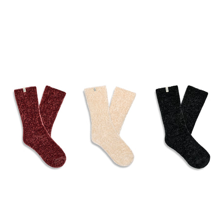 UGG® Leda Sparkle 3 Pack (Women) - Cream/Rubious/Black Accessories - Socks - Lifestyle - The Heel Shoe Fitters