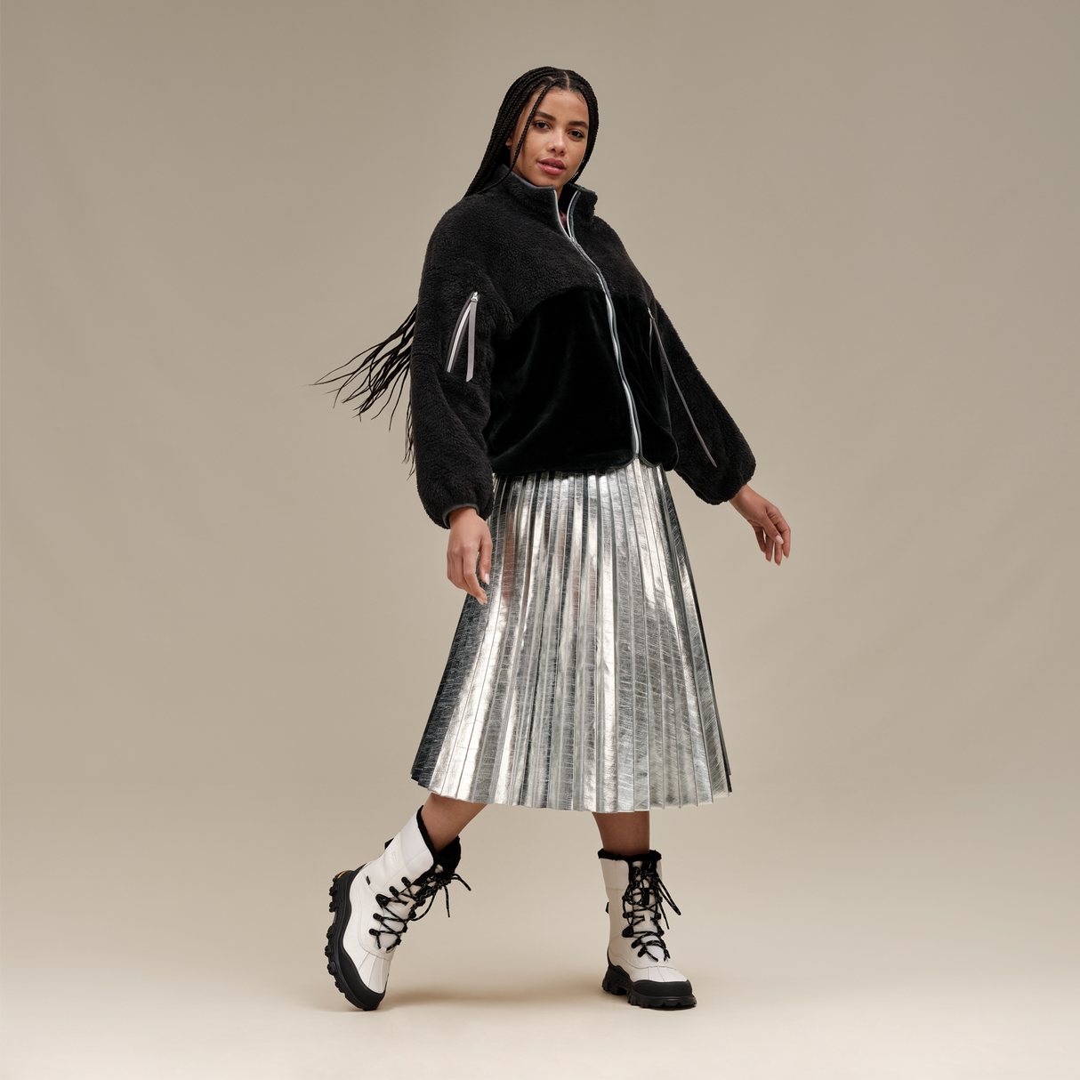 UGG® Marlene Sherpa Jacket II (Women) - Black Apparel - Top - Sweatshirt - The Heel Shoe Fitters