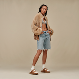 UGG® Marlene Sherpa Jacket II (Women) - Sandstone/Ice Jam Apparel - Top - Sweatshirt - The Heel Shoe Fitters