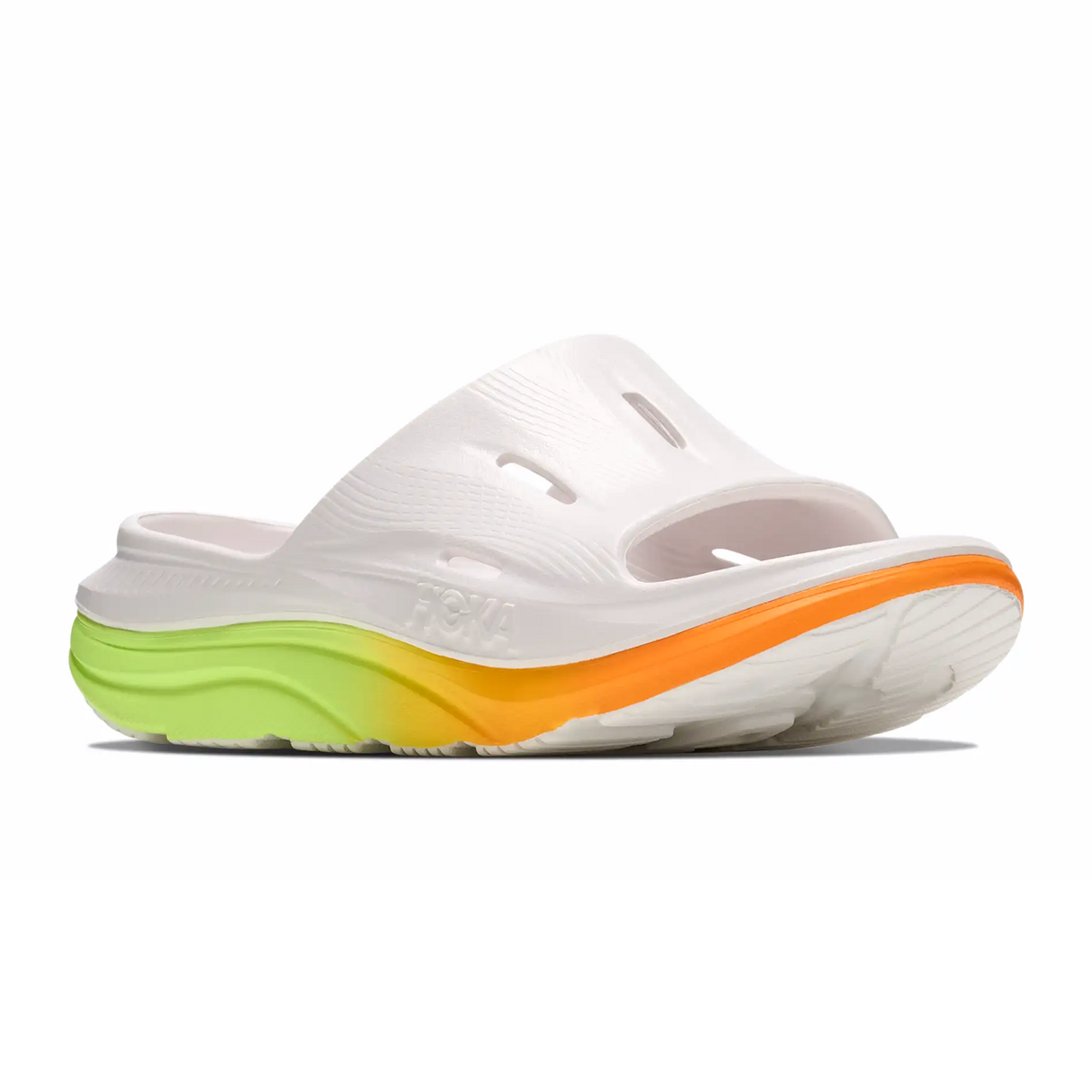 Hoka Ora Recovery Slide 3 (Unisex) - White/Neon Yuzu