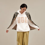 UGG® Rey UGGfluff Logo Hoodie (Women) - Nimbus/Sand Apparel - Top - Sweatshirt - The Heel Shoe Fitters