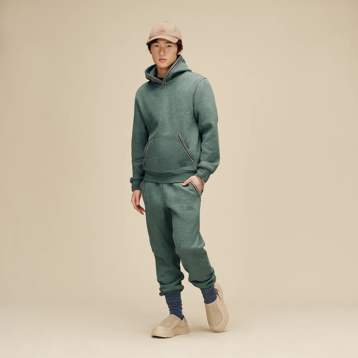 UGG® Tasman Hoodie (Men) - Green Stone Heather