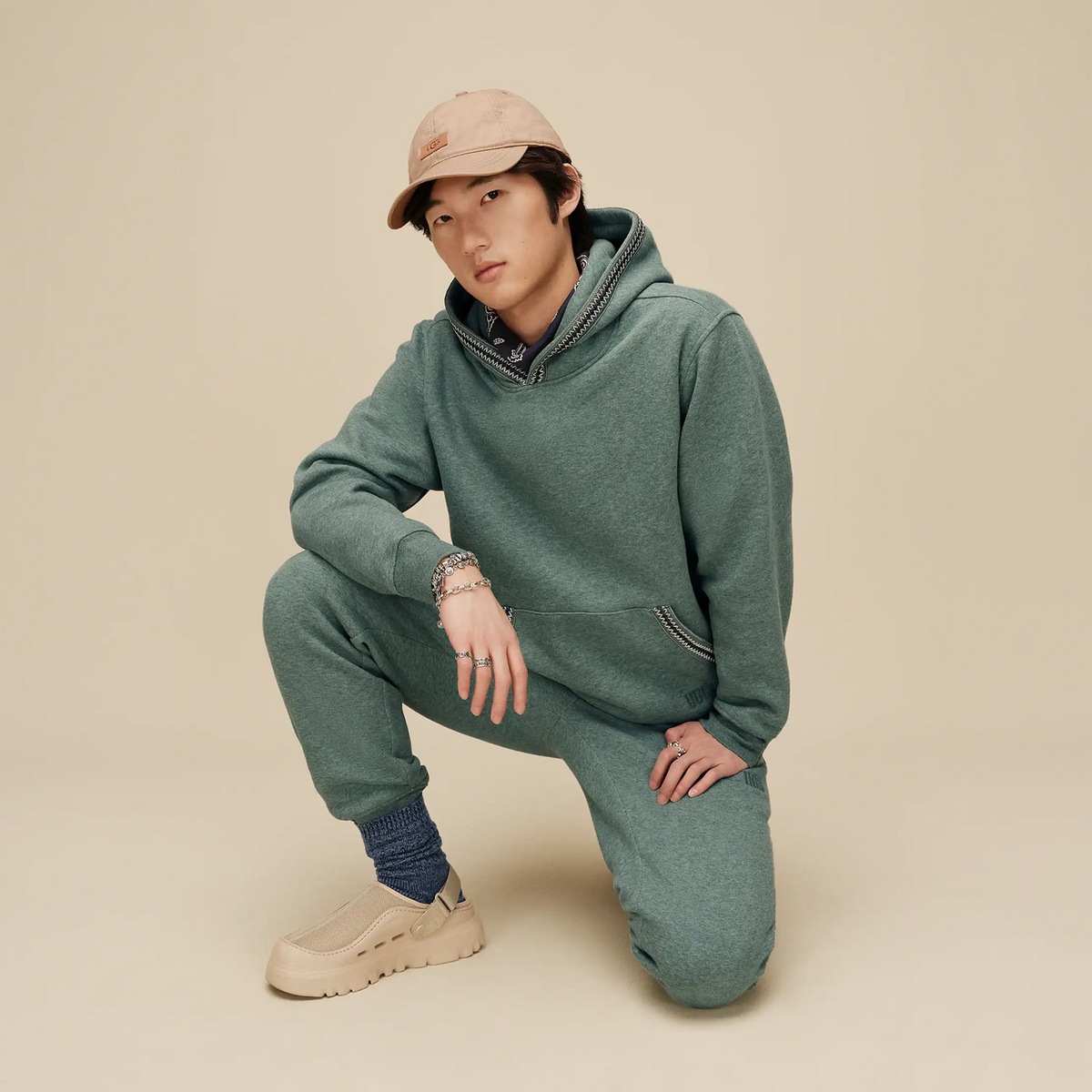 UGG® Tasman Hoodie (Men) - Green Stone Heather