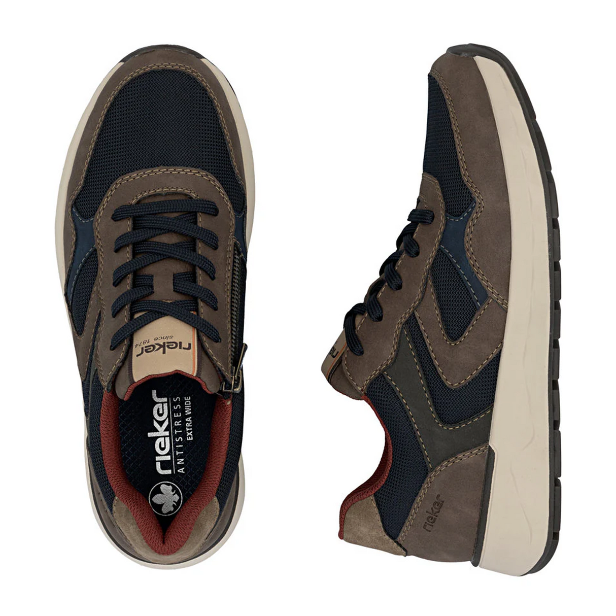 Rieker 11501 Bruce Sneaker (Men) - Gaucho/Ozean/Ozean/Stromboli/Pfeffer Dress-Casual - Oxford - The Heel Shoe Fitters