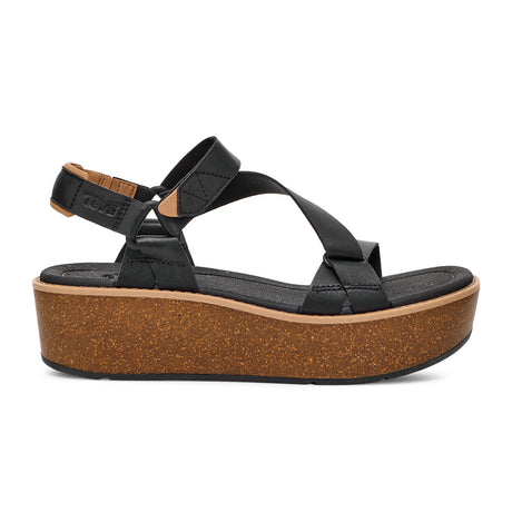 Teva Madera Wedge (Women) - Black Sandals - Heel/Wedge - The Heel Shoe Fitters