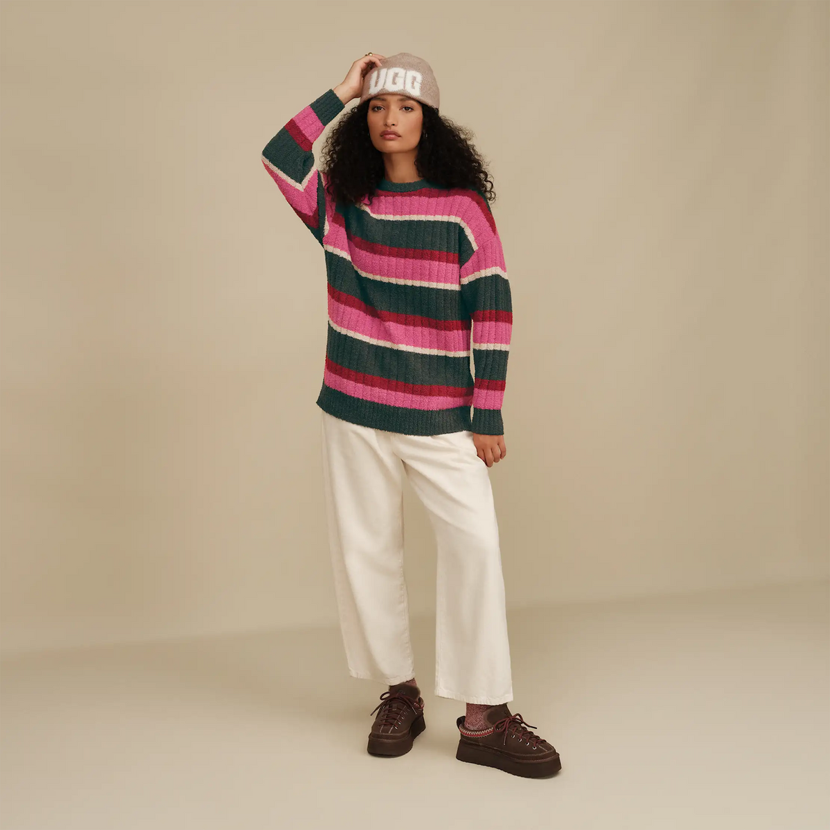 UGG® Rib Knit Slouchy Quarter (Women) - Coffee Berry