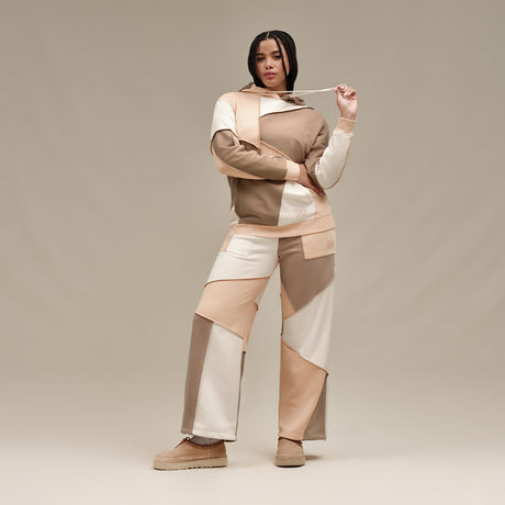 UGG® Raini Piecework Hoodie (Unisex) - Sand Multi Apparel - Top - Sweatshirt - The Heel Shoe Fitters