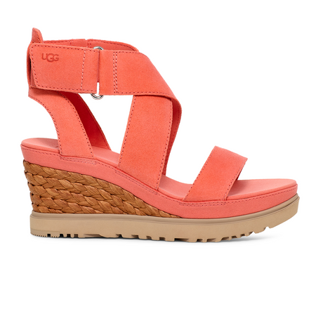 UGG® Ileana Ankle (Women) - Vibrant Coral Sandals - Heel/Wedge - The Heel Shoe Fitters