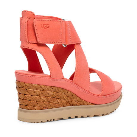 UGG® Ileana Ankle (Women) - Vibrant Coral Sandals - Heel/Wedge - The Heel Shoe Fitters