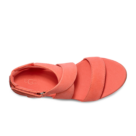 UGG® Ileana Ankle (Women) - Vibrant Coral Sandals - Heel/Wedge - The Heel Shoe Fitters