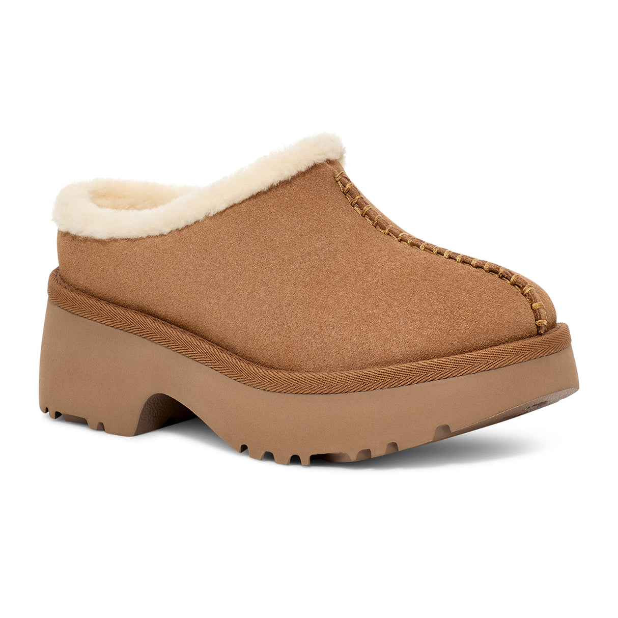 UGG® New Heights Cozy Clog (Women) - Chestnut Dress-Casual - Clogs & Mules - The Heel Shoe Fitters