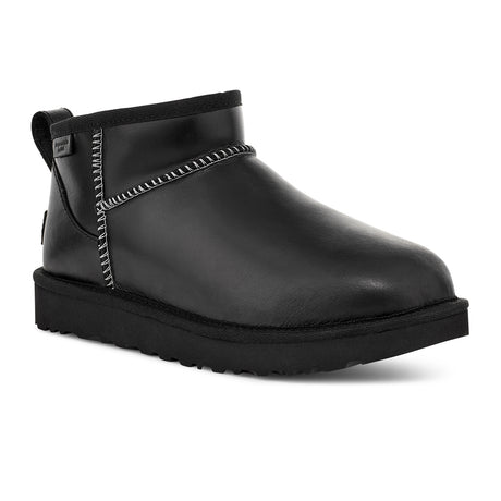 UGG® Classic Ultra Mini Leather Regenerate Boot (Women) - Black Boots - Casual - Low - The Heel Shoe Fitters