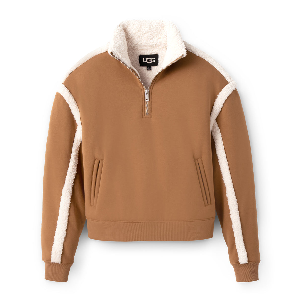 UGG® Lydi Bonded Fleece Half Zip (Women) - Chestnut Apparel - Top - Sweatshirt - The Heel Shoe Fitters