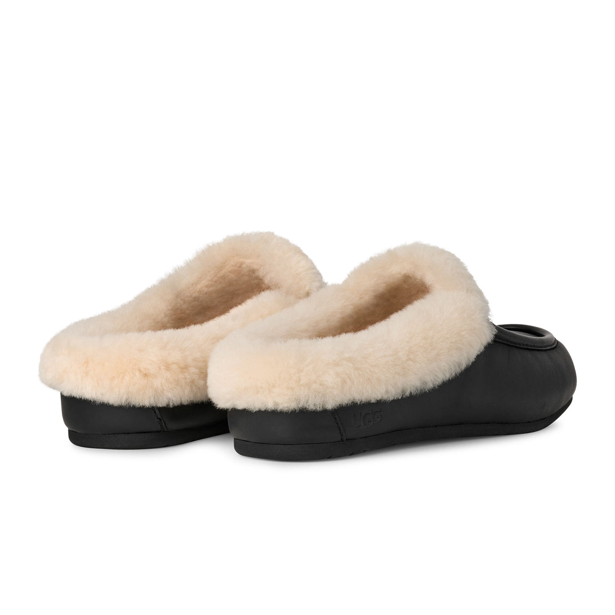 UGG® Ansley Mule Leather (Women) - Black Dress-Casual - Slipper - The Heel Shoe Fitters