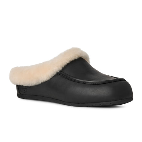 UGG® Ansley Mule Leather (Women) - Black Dress-Casual - Slipper - The Heel Shoe Fitters
