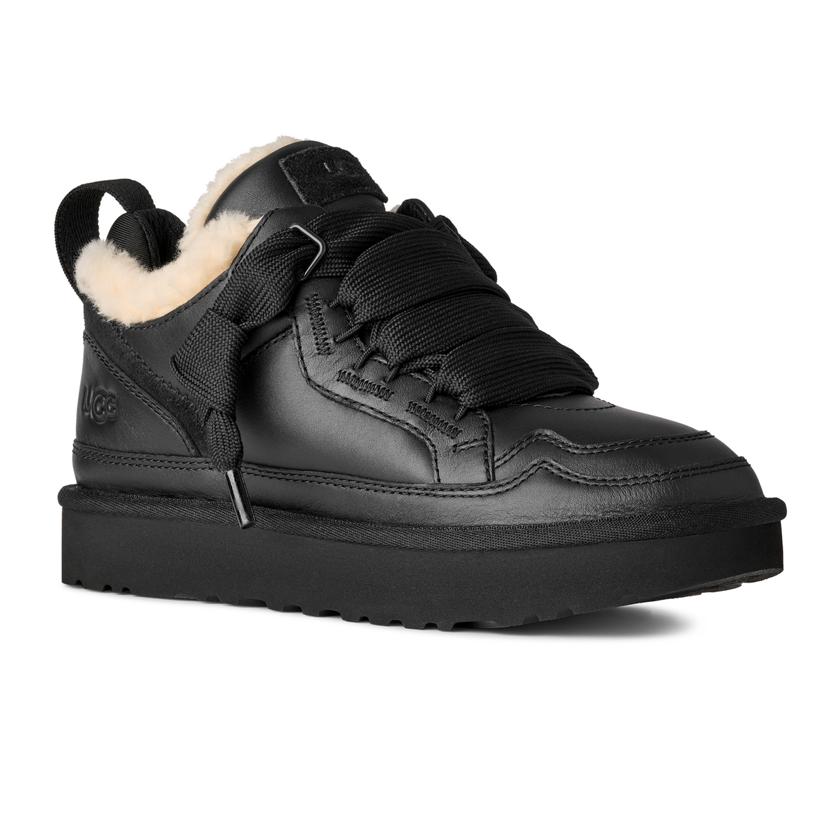 UGG® Lowmel (Women) - Black Leather Athletic - Casual - Lace Up - The Heel Shoe Fitters