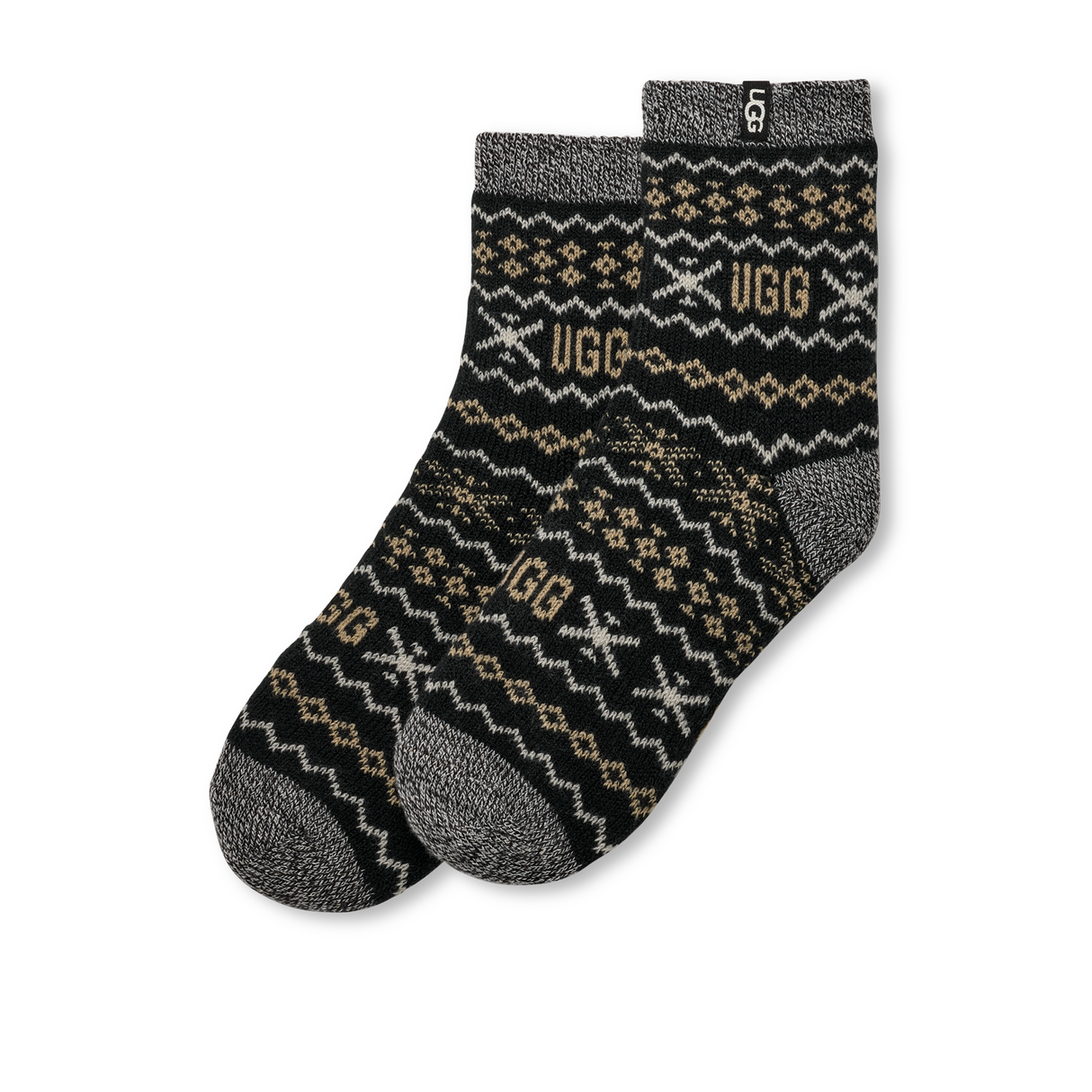 UGG® Cressida Cozy Quarter (Women) - Black Multi Uggisle Accessories - Socks - Lifestyle - The Heel Shoe Fitters