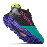 Hoka Speedgoat 7 Trail Running Shoe (Women) - Black/Electric Aqua