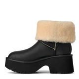 UGG® Esmee Boot (Women) - Black Leather Boots - Casual - Mid - The Heel Shoe Fitters