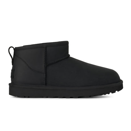 UGG® Classic Ultra Mini (Women) - Black Leather Boots - Casual - Low - The Heel Shoe Fitters