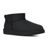 UGG® Classic Ultra Mini (Women) - Black Leather Boots - Casual - Low - The Heel Shoe Fitters