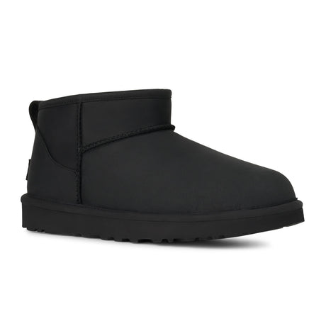 UGG® Classic Ultra Mini (Women) - Black Leather Boots - Casual - Low - The Heel Shoe Fitters