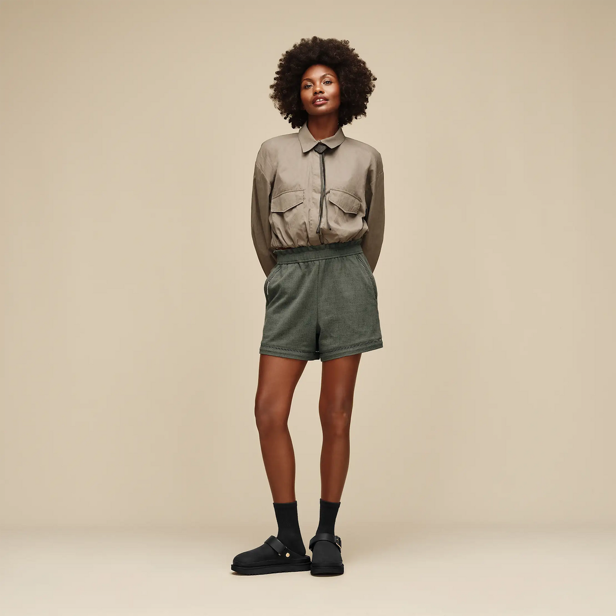 UGG® Frynn Short (Women) - Green Grey Apparel - Bottom - Short - The Heel Shoe Fitters
