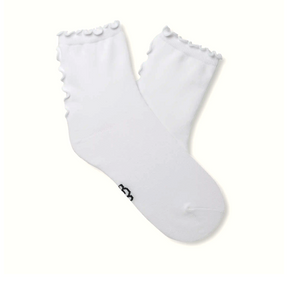 UGG® Karsyn Lettuce Edge Quarter II (Women) - White Accessories - Socks - Lifestyle - The Heel Shoe Fitters