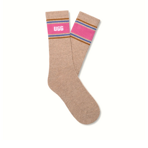 UGG® Jedlyn Varsity Crew (Women) - Sand Heather/Woodviolet Accessories - Socks - Lifestyle - The Heel Shoe Fitters