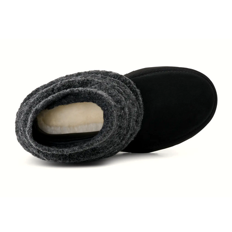 UGG® Classic Mini Dipper Legwarmer (Women) - Black Boots - Casual - High - The Heel Shoe Fitters