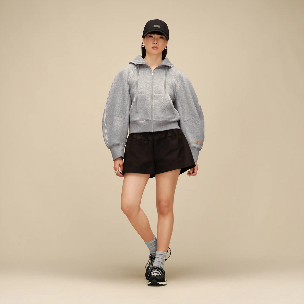 UGG® Classic Full-Zip Hoodie (Women) - Grey Heather Apparel - Top - Sweatshirt - The Heel Shoe Fitters