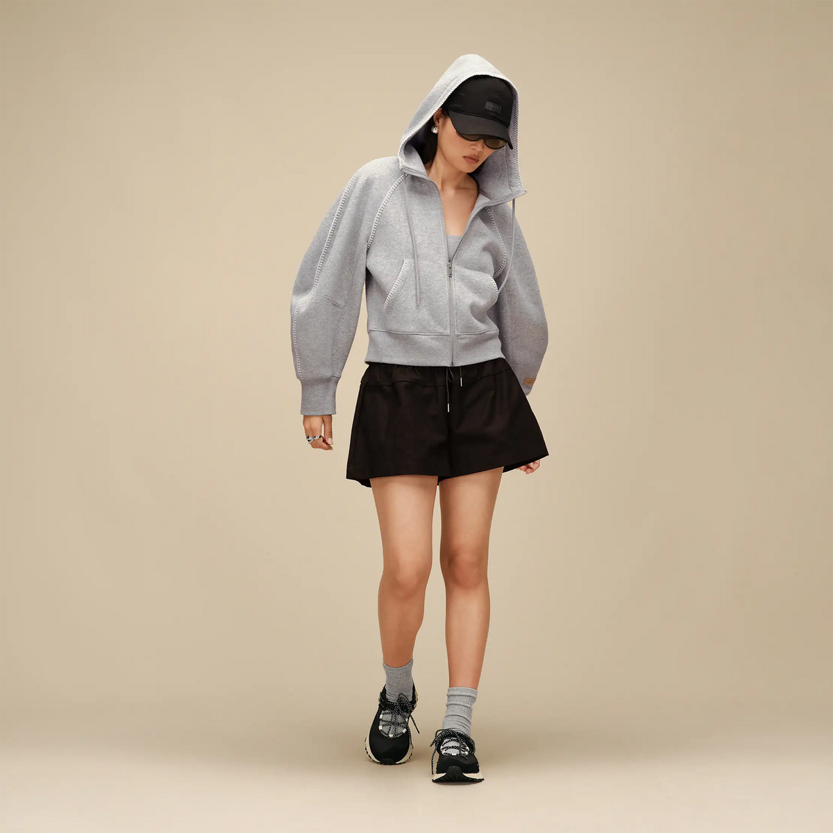 UGG® Classic Full-Zip Hoodie (Women) - Grey Heather Apparel - Top - Sweatshirt - The Heel Shoe Fitters