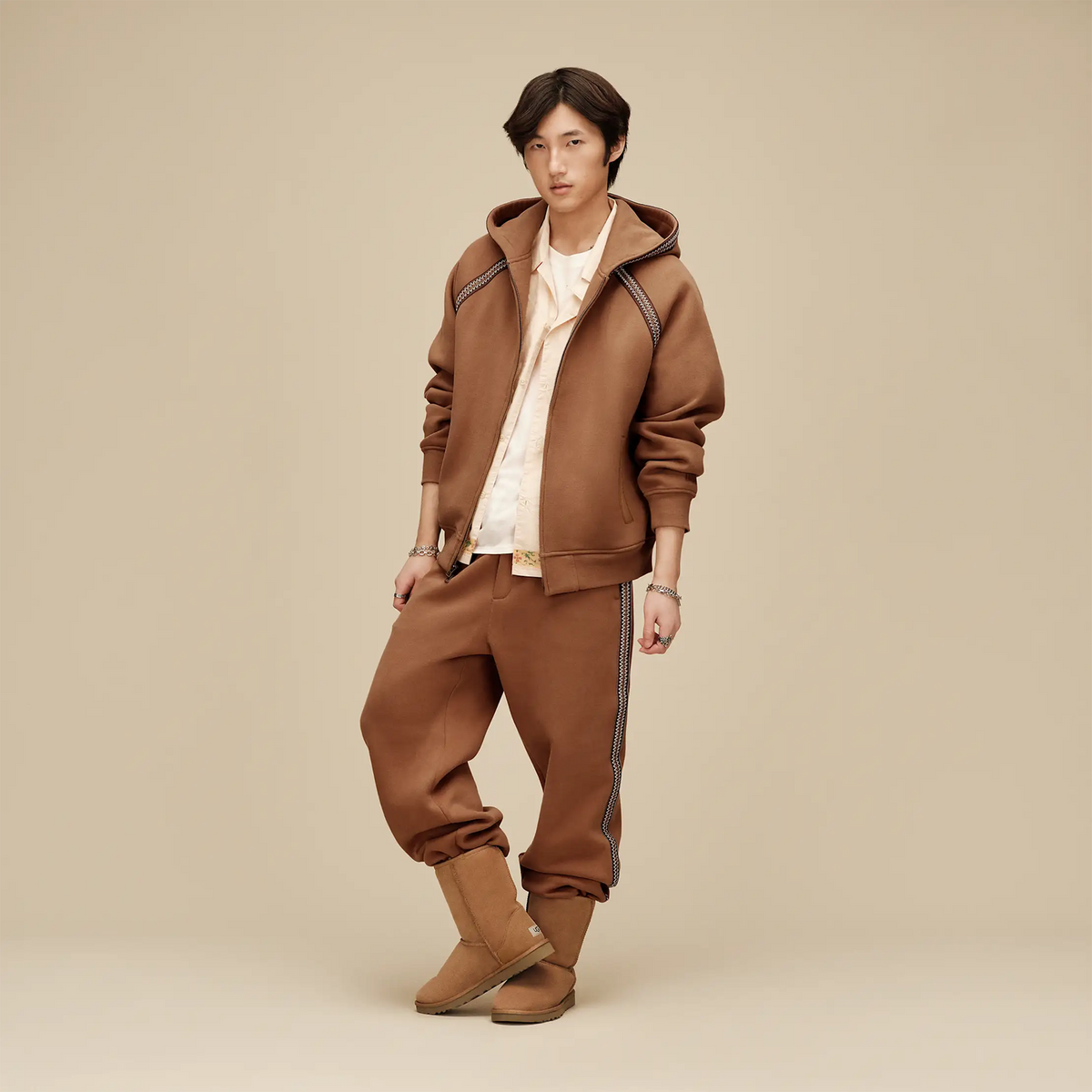 UGG® Tasman Full-Zip Hoodie (Men) - Chestnut