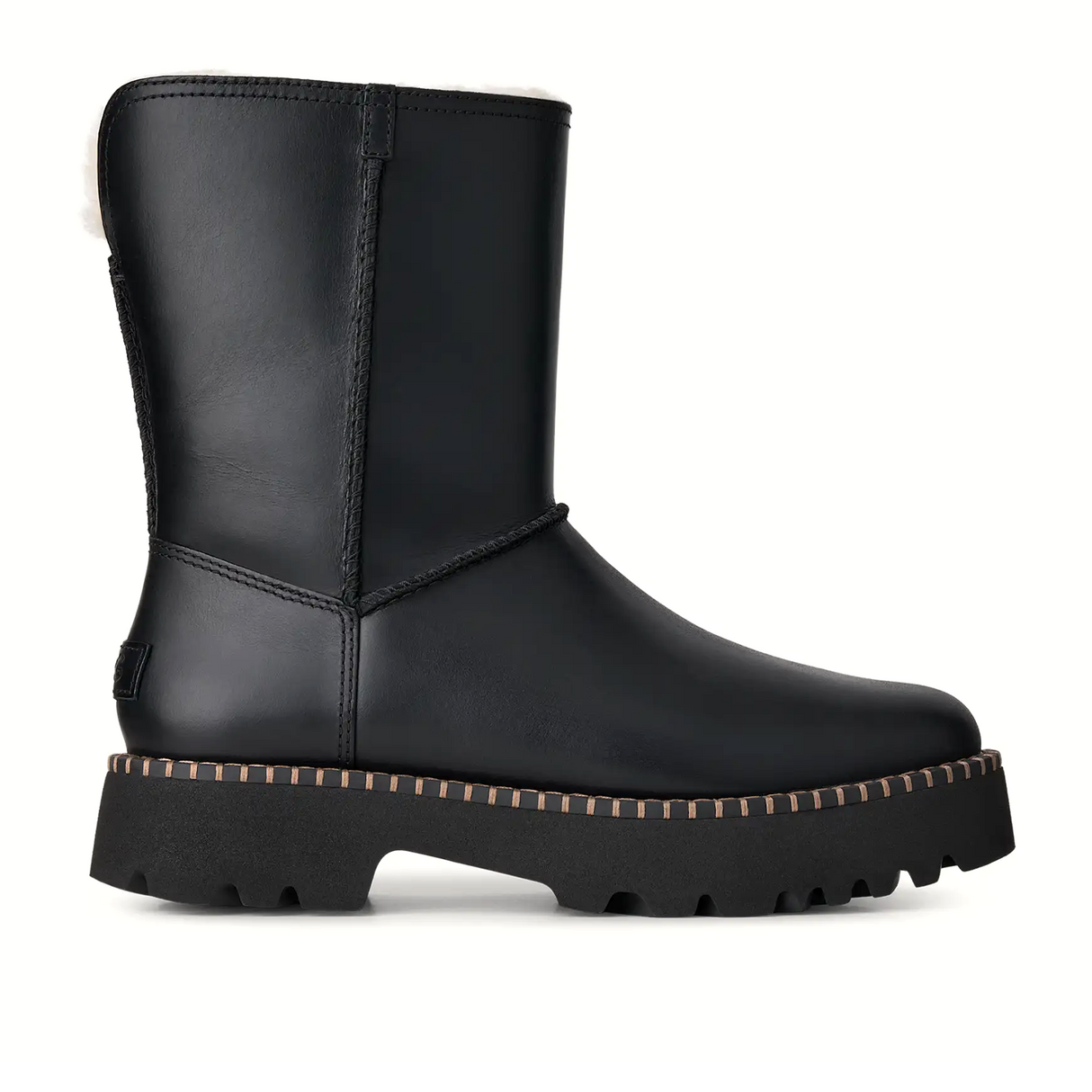 UGG® Uptowner Short Boot (Women) - Black Leather